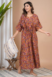 Hand Block Printed Cotton Free Size Dress