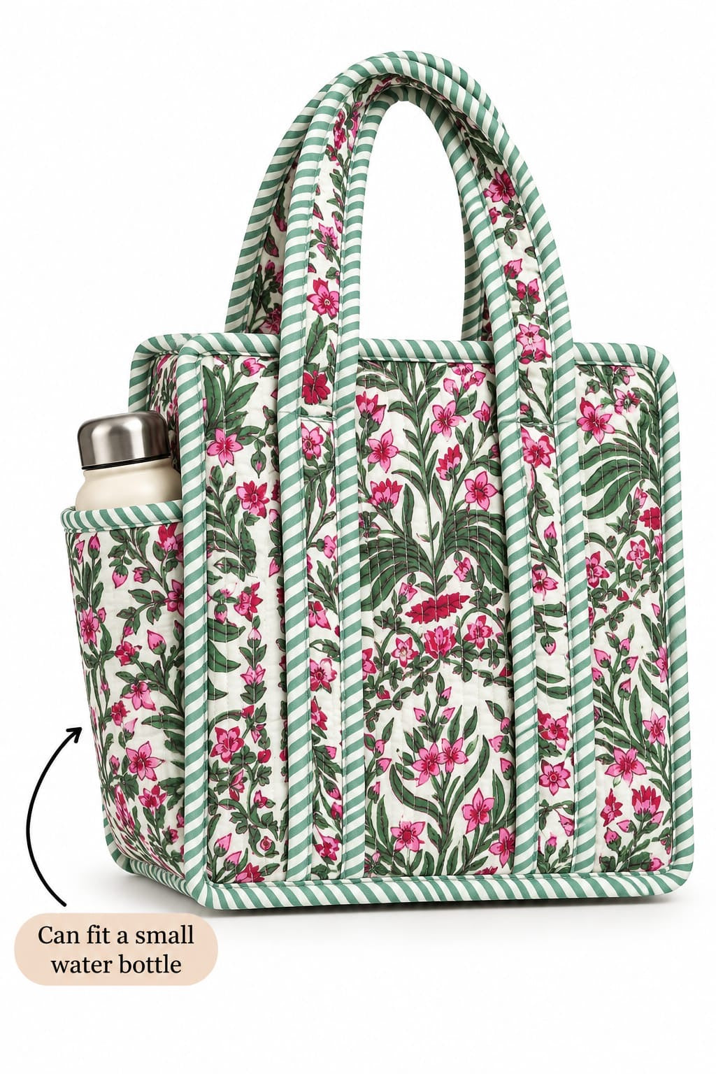 Green Garden · Quilted Cotton Tote Bag