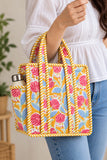 Peach Garden · Quilted Cotton Tote Bag