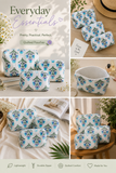 Beautiful Floral Set of 3 Pouches