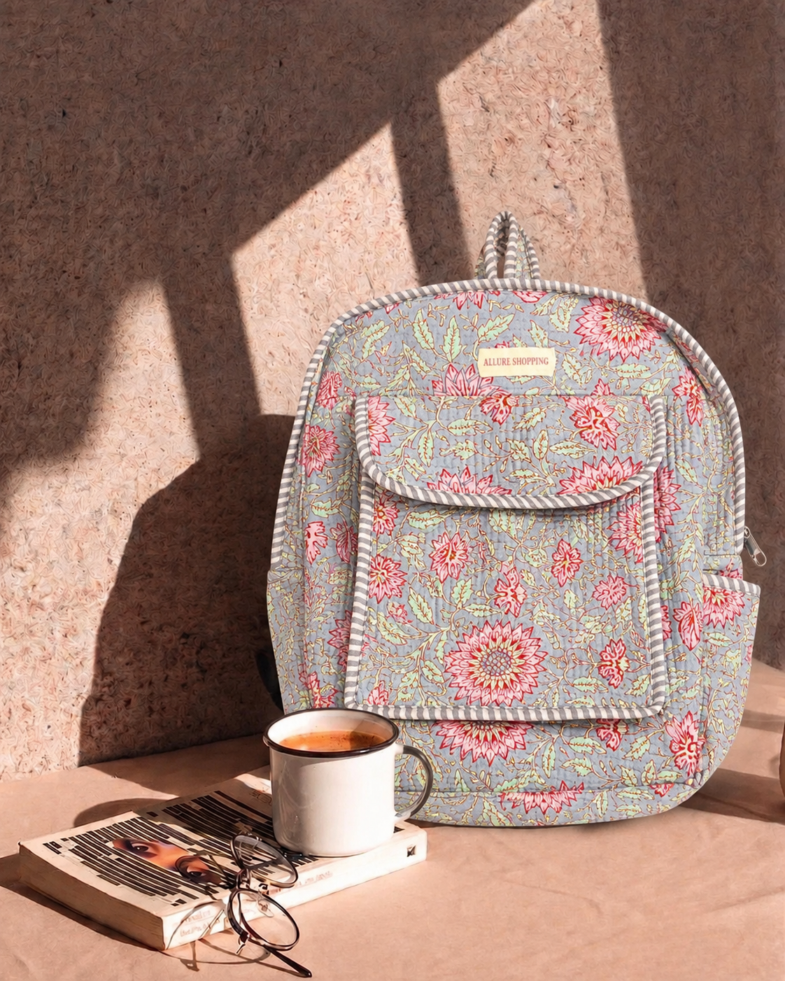 Rosette · Quilted Cotton Backpack