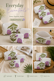 White and Lavender Set of 3 Pouches