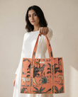 Soft Peach Tote Bag with Zip