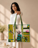 Coastal Beach Tote Bag with Zip