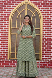 Hariyali — Hand-Block Pure Cotton Skirt & Kurti Set