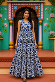 Heeraka Bagru hand-block cotton pepulam top and skirt set
