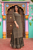Mayur — hand-block cotton skirt and kurti set, front view
