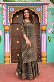 Mayur — hand-block cotton skirt and kurti set, front view