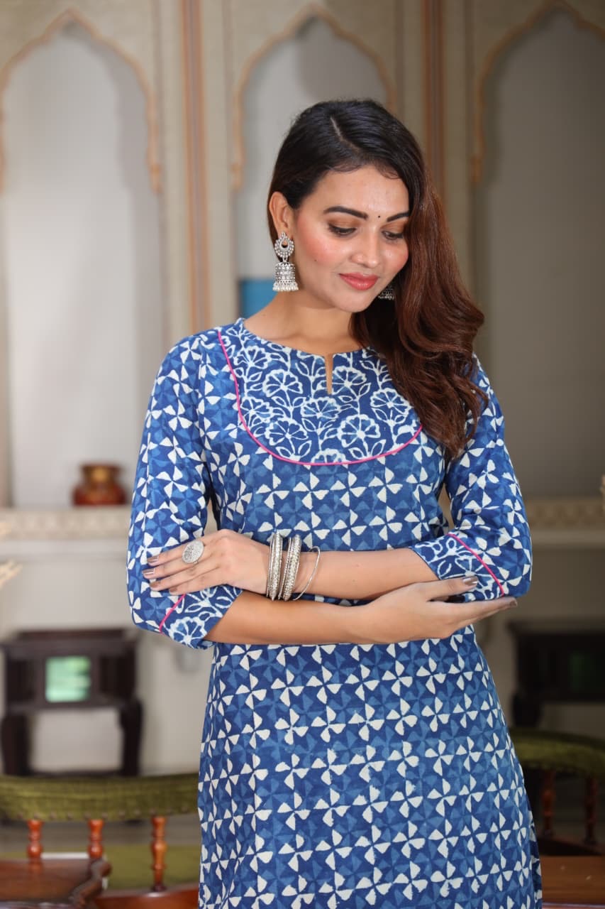 Sitara — Hand-Block Pure Cotton Skirt & Kurti Set