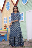 Vrinda — Hand-Block Pure Cotton Skirt & Kurti Set